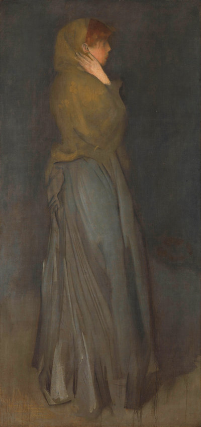 : James Abbott McNeill Whistler, Arrangement in Yellow and Gray: Effie Deans c.1876–78, Oil paint on canvas, 194 × 93 cm, Rijksmuseum, Amsterdam, Gift of M.C. Baroness van Lynden-van Pallandt