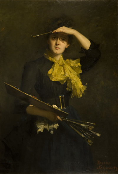 Thérèse Schwartze, 'Zelfportret met palet', 1888.