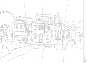 Colouring Puzzle The Yellow House