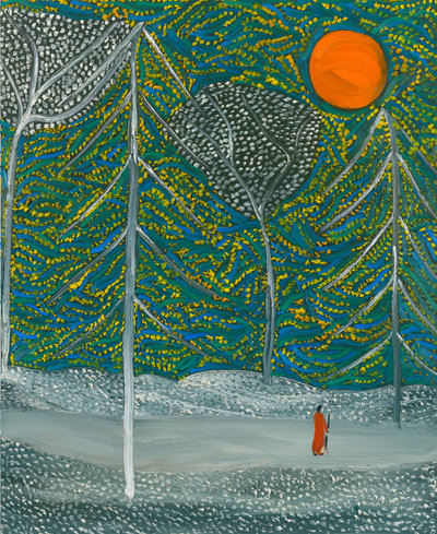 The Night Watcher, 2018, olieverf op doek, 152.4 x 121.9 cm, Privécollectie © Matthew Wong Foundation c/o Pictoright Amsterdam 2023    