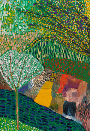 Matthew Wong, Untitled, 2017, olieverf op doek, 182.9 x 121.9 cm, privécollectie © Matthew Wong Foundation c/o Pictoright Amsterdam 2023