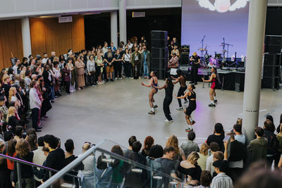 A dance performance during a Vincent on Friday event in the Atrium of the Van Gogh Museum. Photo: Alicia Karsonopoero