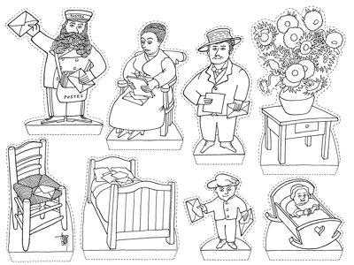 Roulin Family colouring page