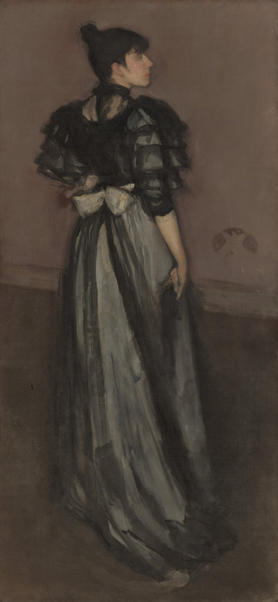 James Abbott McNeill Whistler, Mother of Pearl and Silver: The Andalusian 1891–1900, Oil paint on canvas, 191.5 × 89.8 cm, National Gallery of Art, Washington, Harris Whittemore Collection