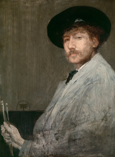 James Abbott McNeill Whistler, Arrangement in Grey: Portrait of the Painter, 1872, Oil paint on canvas, 74.9 x 53.3 cm (Frame: 100.6 x 80.3 x 6.4 cm), Detroit Institute of Art