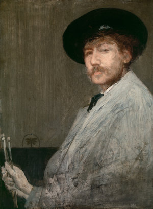 James Abbott McNeill Whistler, Arrangement in Grey: Portrait of the Painter, 1872, Oil paint on canvas, 74.9 x 53.3 cm (Frame: 100.6 x 80.3 x 6.4 cm), Detroit Institute of Art