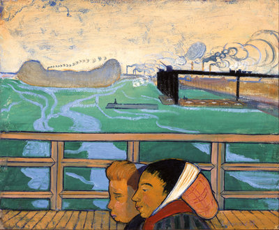 Emile Bernard, Twee vrouwen op de voetgangersbrug van Asnières, 1887, Musée des Beaux-Arts de Brest métropole