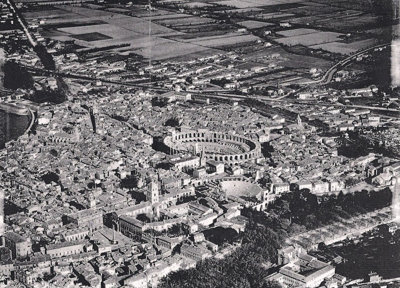 Aerial view of Arles