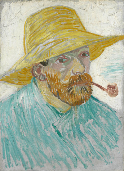 Vincent van Gogh, Zelfportret met pijp en strohoed, 1887, Van Gogh Museum, Amsterdam (Vincent van Gogh Stichting)