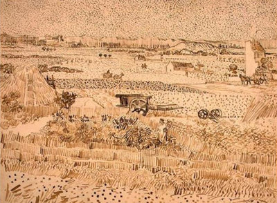 Vincent van Gogh, pentekening 'de oogst'