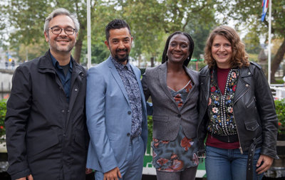 Foto van alle vier leden van de Raad van Advies van Van Gogh Verbindt: Menno Liauw, Jörgen Tjon A Fong, Astrid Elburg and Nathalie Roos