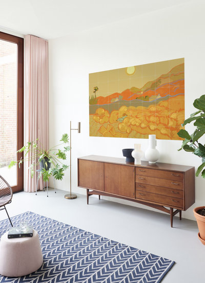 IXXI wanddecoratie met Van Goghs 'Korenveld met maaier'