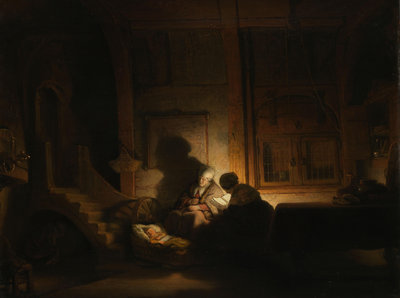 Workshop of Rembrandt van Rijn, The Holy Family at Night,  c. 1642 - c. 1648, Rijksmuseum Amsterdam