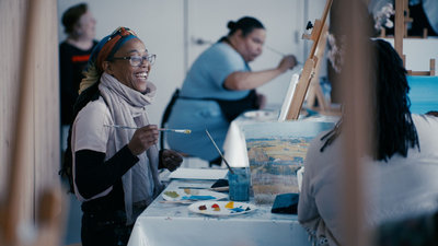 Deelnemer tijdens de workshop van 'Ik ben Jo!'