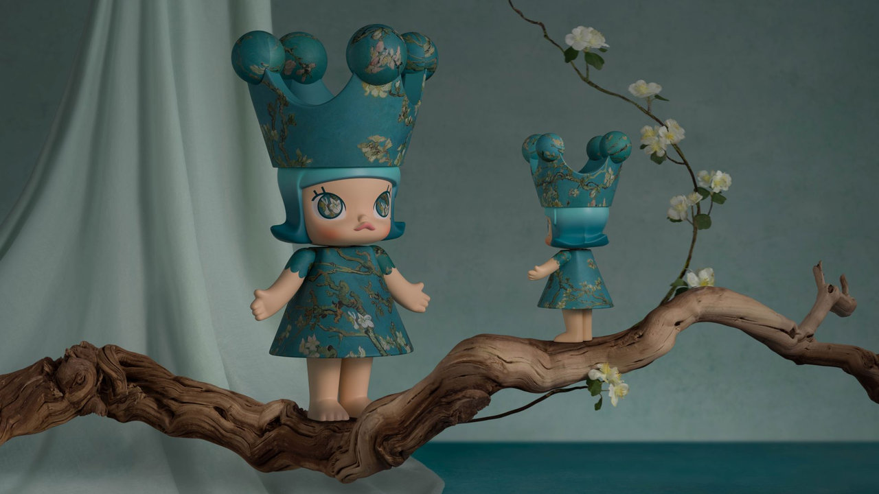 ROYAL MEGA Unboxing Museum Gogh Van 400% MOLLY POPMART その他 MOLLY 400 Blossom Almond Museum Gogh Van - その他