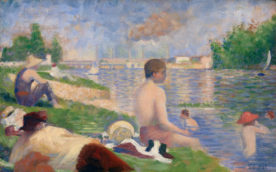 Georges Seurat, Definitieve studie voor Baders bij Asnières, 1883, The Art Institute of Chicago, Schenking van het Adele R. Levy Fund, Inc.