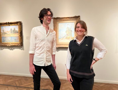Educators Mariano Gilmore and Luz Arriaga of Amigos del Bellas Artes in Museo Nacional de Bellas Artes, Buenos Aires. 