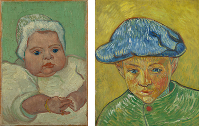 Links: Vincent van Gogh, Marcelle Roulin, 1888, Van Gogh Museum, Amsterdam (Vincent van Gogh Stichting). Rechts: Vincent van Gogh, Camille Roulin, 1888, Van Gogh Museum, Amsterdam (Vincent van Gogh Stichting)