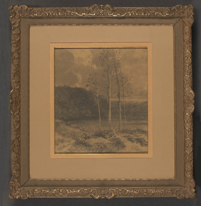 Odilon Redon, Autumn Leaves, Poplars in a Lake, c. 1865, in original frame