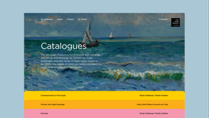 De homepage van de website Van Gogh Museum Collection Catalogues