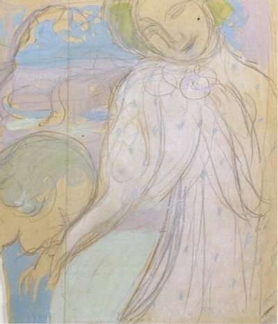 Preparatory drawing by Maurice Denis for the print series Amour, Musée Départemental Maurice Denis, Saint-Germain-en-Laye 