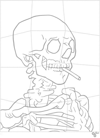 Kleurpuzzel Skelet
