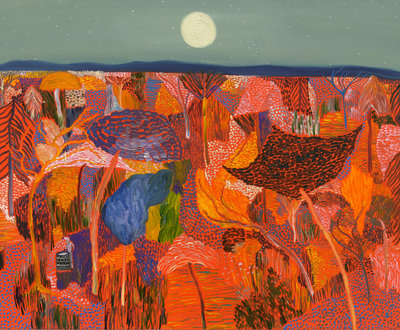 Matthew Wong, The Realm of Appearances, 2018, olieverf op doek, 165.1 x 203.2 cm, privécollectie © Matthew Wong Foundation c/o Pictoright Amsterdam 2023