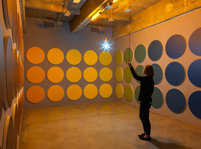 Installation by Olafur Eliasson: Colour Experiment no. 78, 2015. Photographer: Maris Hutchinson; Installation view: Tanya Bonakdar Gallery, New York, 2017