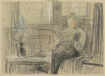 Johan Cohen Gosschalk, 'Portrait of Johanna Cohen-Gosschalk Bonger, reading', c. 1906. 