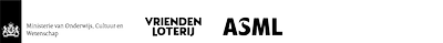 Logo's van de hoofdpartners Van Gogh Museum: Ministerie OCW, VriendenLoterij, ASML