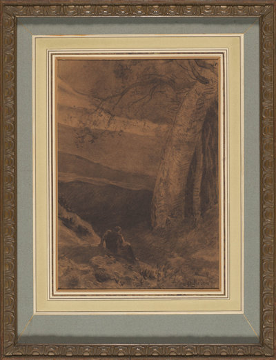 Odilon Redon, Landscape, 1865, in original frame