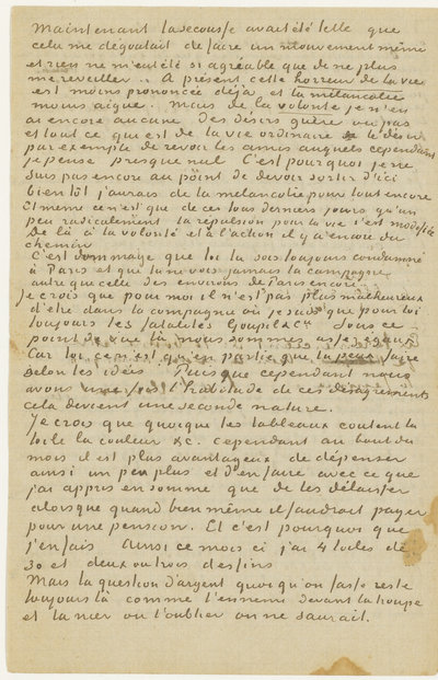A letter sheet written by Vincent van Gogh, c. 23 May 1889