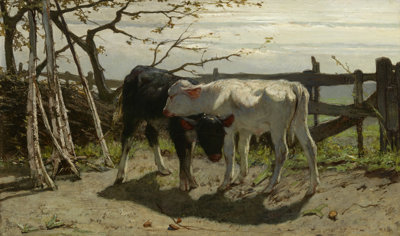 Schilderij: De kalfjes van Willem Maris