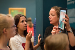 Secundary education students in conversation about Vincent van Gogh's art. Photo: Brenda Roos