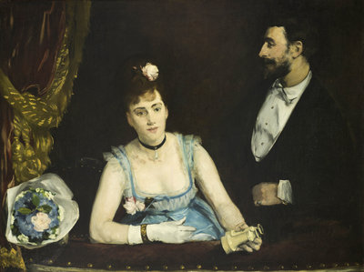 Eva Gonzalès, A Box at the Théâtre des Italiens, 1873–74, oil on canvas, 97.7 × 130 cm, Musée d’Orsay, Paris, gift of Jean Guérard, 1927. Photo © Musée d’Orsay, Dist. GrandPalaisRmn - Patrice Schmidt