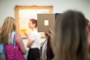 A student is participating in the interactive tour Looking at Van Gogh for secundary education