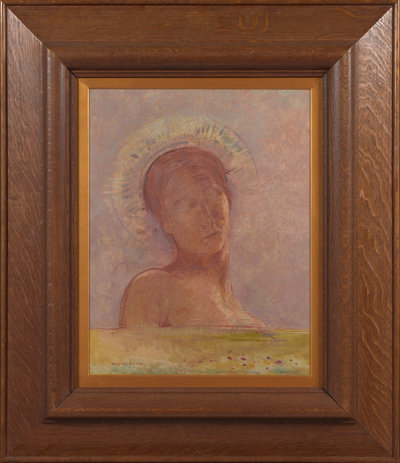 Odilon Redon, In Heaven or Closed Eyes, 1889, in the original frame
