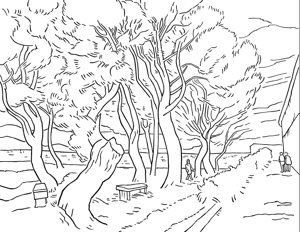 Afbeelding van de kleurplaat Tuin van de inrichting