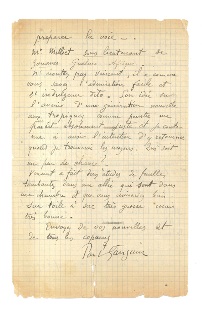 Brief (detail) van Vincent van Gogh en Paul Gauguin aan Emile Bernard, 1 of 2 november 1888 (brief 716). Van Gogh Museum, Amsterdam (Vincent van Gogh Stichting)
