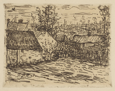 Paul van Ryssel, View of Auvers-sur-Oise (Vue d'Auvers-sur-Oise), 1873 etch on paper, Van Gogh Museum, Amsterdam (Vincent van Gogh Foundation)