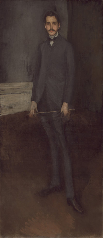 James Abbott McNeill Whistler, Portrait of George W. Vanderbilt 1897–98, Oil paint on canvas, 208.6 × 91.1 cm, National Gallery of Art, Washington, Gift of Edith Stuyvesant Gerry