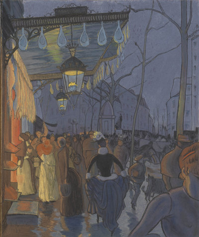 Louis Anquetin (1861-1932), Avenue de Clichy, in the Evening, five o’clock, 1887, pastel on paper on cardboard, 60.3 x 50.3 cm, Van Gogh Museum, Amsterdam (purchased with support from the VriendenLoterij)