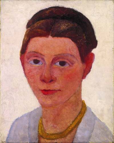 Paula Modersohn-Becker, 'Zelfportret met barnstenen ketting', ca. 1905.
