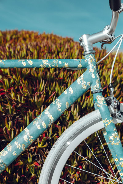 Close-up of the Almond Blossom bicycle by Solé Bicycles