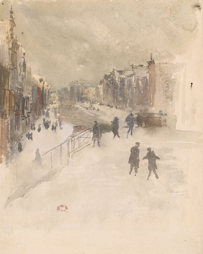 James McNeill Whistler, Snow, Amsterdam, 1882, Watercolour on paper, Private Collection
