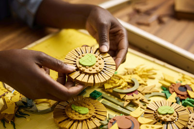 Detail of the LEGO® Art Sunflowers