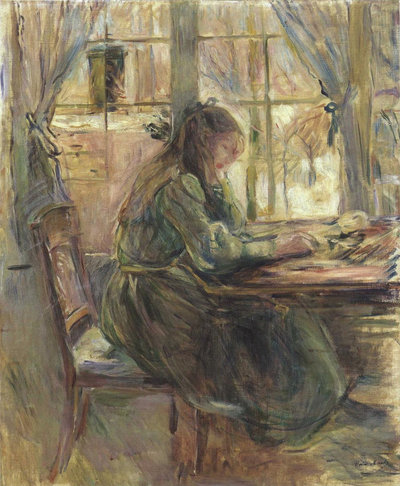 Berthe Morisot, Schrijvend meisje, 1891, Wikimedia Commons