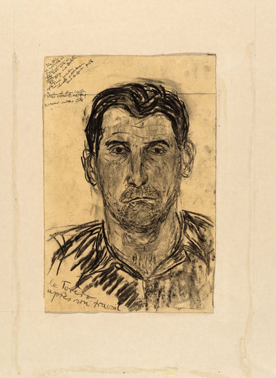 Anselm Kiefer Monsieur Dumont, 1e président des toreros à Fourques (Mr Dumont, 1st president of the bullfighters in Fourques) Charcoal, ink and graphite on paper, 34.5 × 22.5 cm Collection of the artist. Collection of the artist.