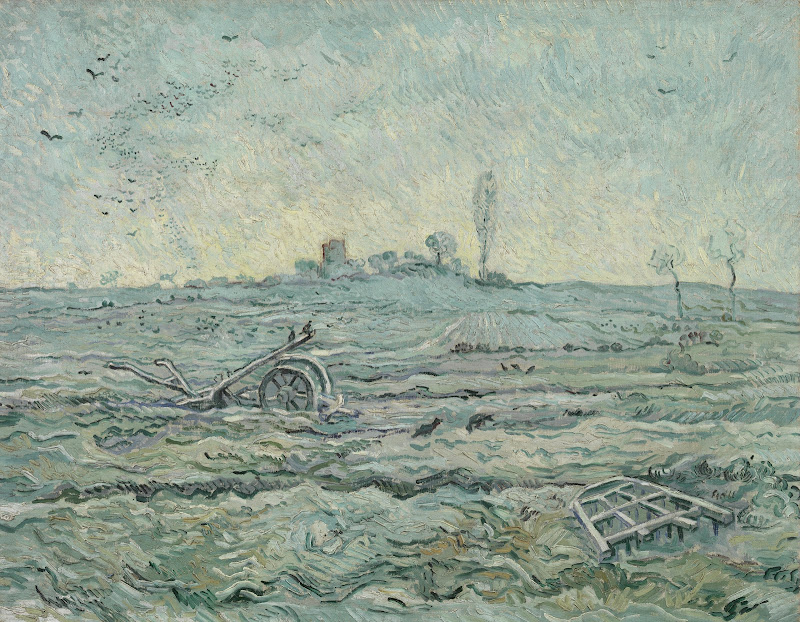 Vincent Van Gogh Snow Covered Field With A Harrow After Millet Image
